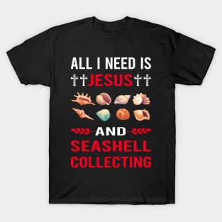 I Need Jesus And Seashell Collecting Seashells Sea Shell Shells Shelling T-Shirt